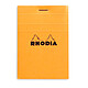 Rhodia Bloc N°11 Orange agrafé en-tête 7.4 x 10.5 cm petits carreaux 5 x 5 mm 80 pages Bloc note de 80 pages détachables 80g A7 avec couverture en carte