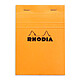 Rhodia Bloc N°13 Orange agrafé en-tête 10.5 x 14.8 cm petits carreaux 5 x 5 mm 80 pages Bloc note de 80 pages détachables 80g A6 avec couverture en carte