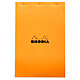 Rhodia Bloc N°19 Orange agrafé en-tête 21 x 31.8 cm petits carreaux 5 x 5 mm 80 pages Bloc note de 80 pages détachables 80g 210 x 318 mm avec couverture en carte
