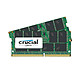 Crucial SO-DIMM DDR4 ECC 32 Go (2 x 16 Go) 2666 MHz CL17 RAM de doble canal DDR4 PC4-21300 - CT2K16G4TFD8266 Kit de doble canal (10 años de garantía de Crucial)