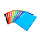 Exacompta Folders 3 flaps lastic 400g Assorted x 50 Pack of 50 A4 Lustrous Card Folders with 3 Flaps, Assorted