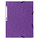 Exacompta Chemises 3 rabats élastiques 400g Violet x 25 Lot de 25 chemises 3 rabats élastiques en carte lustrée 400g format A4 Violet