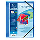 Exacompta Chemise à élastiques 3 rabats Krea Cover Bleu Chemise à élastiques 3 rabats format A4 en PP 5/10eme Blanc Bleu transparent
