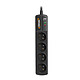 Infosec S4 Black Line II 4-socket lightning protection power strip with surge protector