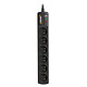 Infosec S6 Black Line II 6-socket lightning protection power strip with surge protector