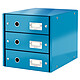 Leitz Bloc de classement à tiroirs Leitz Click & Store Bleu Bloc de classement 3 tiroirs fermés 24 x 32 cm coloris Bleu