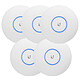 Ubiquiti Unifi UAP-AC-PRO x 5 5 Indoor/Outdoor Wi-Fi AC MIMO 3x3 PoE Dual Band 1750 Mbps (450 1300 Mbps) Access Point Pack