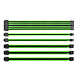 Thermaltake TtMod Sleeve Cable (Extension Câble Tressé) - Vert et Noir Kit de rallonges de câbles d'alimentation avec manchons