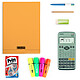 Kit Examen Casio FX-92 Spéciale Collège Bundle complet pour les examens (calculatrice, surligneurs, correcteur, crayon, stylo, gomme, cahier)