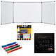 Bi-Office Triptych 90 x 120/240 cm Magnetic and marker kit Mmo board Whiteboard triptych mesh 5 sides Magnetic glass chalkboard hardenable 48 x 48 cm markers and kit