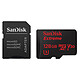 SanDisk Extreme UHS-I microSDXC 128 Go + Adaptateur SD Carte Micro SDXC UHS-I classe 10 pour caméras sportives Full HD et 4K UHD