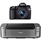 Canon EOS 70D + Objectif 18-55mm IS STM + PIXMA PRO-100 S Réflex Numérique 20.2 MP - Ecran 3" - Vidéo Full HD + Objectif 18-55mm IS STM + Imprimante jet d'encre photo professionnelle A3+ (USB 2.0, Ethernet, Wi-Fi)