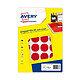 Avery Pastilles autocollantes diamètre 30 mm Rouge x 240 Etuis de 240 pastilles 30 x 30 mm rouges sur feuilles A5