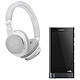 Sony NW-ZX2 + Audio-Technica ATH-SR5BT Blanc Lecteur High-Res Audio haute résolution 128 Go sous Android 4.2 avec écran tactile Wi-Fi Bluetooth et NFC + Casque circum-auriculaire fermé Bluetooth avec NFC, télécommande et micro - Hi-Res Audio