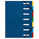 Exacompta Harmonika Trieur à fenêtres 7 touches Bleu Trieur avec élastiques en carte lustré sans rabat avec dos extensible pour documents A4
