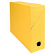 Exacompta Transfer box made of cloth-backed paper 90 mm Yellow Transfer case 34 x 25.5 cm with 9 cm spine for A4/24 x 32 cm documents