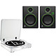 Audio-Technica AT-LP60BT Blanc + Mackie CR4 Platine vinyle à 2 vitesses (33-45 trs/min) avec fonction Bluetooth + Enceintes de monitoring 4" (par paire)