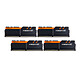 G.Skill Trident Z 64 Go (4x 16 Go) DDR4 3200 MHz CL16  Kit Quad Channel 4 barrettes de RAM DDR4 PC4-25600 - F4-3200C16Q-64GTZKO Noir et orange (garantie 10 ans par G.Skill)