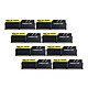 G.Skill Trident Z 64 Go (8x 8 Go) DDR4 3200 MHz CL16 (Noir/Jaune) Kit Quad Channel 8 barrettes de RAM DDR4 PC4-25600 - F4-3200C16Q2-64GTZKY - Noir et jaune (garantie 10 ans par G.Skill)