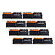 G.Skill Trident Z 128 Go (8x 16 Go) DDR4 3200 MHz CL16 Kit Quad Channel 8 barrettes de RAM DDR4 PC4-25600 - F4-3200C16Q2-128GTZKO - Noir et orange (garantie 10 ans par G.Skill)