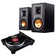 Audio-Technica AT-LP5 Noir + Klipsch R-15PM Platine vinyle à 2 vitesses (33-45 trs/min) + Enceinte bibliothèque (par paire)