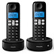 Philips D1362B/FR Noir Téléphone DECT sans fil avec répondeur et 1 combiné supplémentaire (version française)