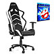 AKRacing Player Gaming Chair (blanc) + coffret Blu-ray "SOS Fantômes 1&2" OFFERT ! Siège en similicuir avec dossier inclinable à 180° et accoudoirs 1D pour gamer (jusqu'à 150 kg) + coffret Blu-ray OFFERT !