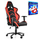AKRacing Player Gaming Chair (rouge) + coffret Blu-ray "SOS Fantômes 1&2" OFFERT ! Siège en similicuir avec dossier inclinable à 180° et accoudoirs 1D pour gamer (jusqu'à 150 kg) + coffret Blu-ray OFFERT !