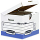 Fellowes System Conteneur flip top cube Bleu x 10 Lot de 10 conteneurs à archives en carton avec couvercle rabattable 335 x 292 x 404 mm