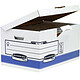 Fellowes System Conteneur flip top maxi Bleu Conteneur à archives en carton avec couvercle rabattable 390 x 310 x 560 mm