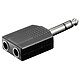 Dual 6.35 mm jack stereo Adapter Jack 6.35 mm male stereo / 2x Jack 6.35 mm female stereo