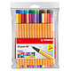 STABILO Point 88 Pouch x 25 5 fluorescent Assorted Pack of 30 felt-tip pens with fine point 0.4 mm including 5 fluorescent pens