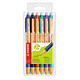 STABILO Pointball Pochette x 6 Assortis Pochette de 6 stylos bille rétractable et rechargeable avec pointe fine 0.5 mm assortis