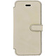 Akashi Etui Folio Cuir Italien Blanc iPhone 7 Plus Etui folio en cuir véritable pour iPhone 7 Plus