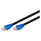 Cable RJ45 hermético de categoría 6 U/UTP 20 m (azul y negro)  