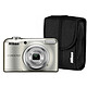 Nikon Coolpix A10 Argent Appareil photo 16.1 MP - Zoom optique 5x - Vidéo HD - USB - Ecran ACL TFT 2.7" - Étui