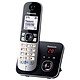 Panasonic KX-TG6821FR Solo Noir Téléphone DECT sans fil avec répondeur (version française)