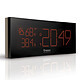Oregon Scientific BAR292G Reloj despertador con temperaturas interiores/exteriores, pronóstico del tiempo y pantalla LCD de 7 colores