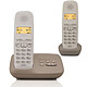 Gigaset A150A Duo Umbra Taupe Téléphone DECT sans fil avec répondeur et combiné supplémentaire (version française)