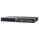 Cisco SG350-28P Conmutador Gigabit gestionable de 24 puertos 10/100/1000 PoE+ (195W) con 2 puertos combinados Gigabit /SFP y 2 ranuras SFP.