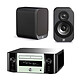 Marantz Melody Stream M-CR611 Blanc + Q Acoustics 3010 Graphite Mini-système stéréo réseau CD, Wi-Fi, Bluetooth, NFC, AirPlay, DLNA et USB + Enceinte bibliothèque compacte (par paire)