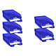 CEP Lot de 10 corbeilles à courrier Happy Bleu électrique Pack de 10 corbeilles bleues translucides au format A4+