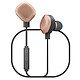 Wiko Ecouteurs WiSHAKE BT Noir/Cuivre Écouteurs intra-auriculaires sans fil Bluetooth avec double microphone, télécommande et conception waterproof