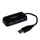 StarTech.com 4-port USB 3.0 hub with integrated cable 4 Port USB 3.0 Portable Mini Hub with integrated cable - Black