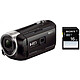 Sony HDR-PJ410B + carte microSD 16 Go Caméscope Full HD avec mémoire flash, micro HDMI, Wi-Fi, NFC et projecteur intégré