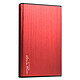 MaxInPower caja externa USB 3.0 de aluminio pulido para disco duro 2.5'' SATA III (color rojo) Carcasa externa USB 3.0 de aluminio cepillado para HDD o SSD 2,5'' SATA III