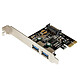 StarTech.com Carte contrôleur PCI-E (2 ports USB 3.0 Type-A) Carte contrôleur PCI-Express à 2 ports USB 3.0 Type-A - Alimentation SATA