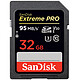 SanDisk Carte mémoire SDHC Extreme PRO UHS-1 U3 V30 32 Go Carte mémoire SDHC UHS-I U3 V30 classe 10 32 Go