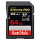 SanDisk Carte mémoire SDXC Extreme PRO UHS-II U3 64 Go Carte mémoire SDXC UHS-II U3 classe 10 64 Go