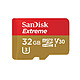 SanDisk Extreme microSDHC UHS-I U3 V30 32 Go + Adaptateur SD (SDSQXVF-032G-GN6MA) Carte mémoire MicroSDHC UHS-I U3 V30 32 Go avec adaptateur SD